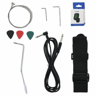 Gitaar voor beginners elektrisch met tas 4/4 39&amp;quot; bruin en wit