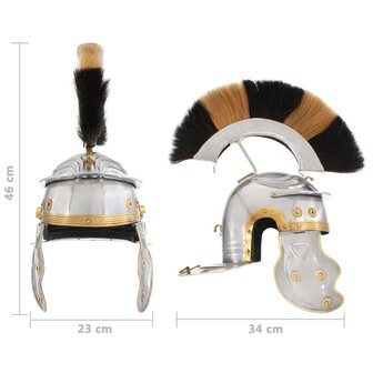 Soldatenhelm Romeins replica LARP staal zilverkleurig