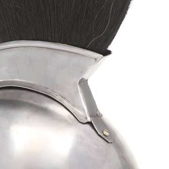 Soldatenhelm Grieks replica LARP staal zilverkleurig