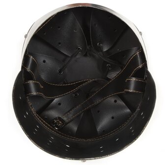 Ridderhelm middeleeuws replica LARP staal zilverkleurig