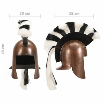 Soldatenhelm Grieks replica LARP staal koperkleurig