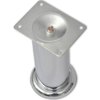 Bankpoten rond 8 st 180 mm chroomkleurig