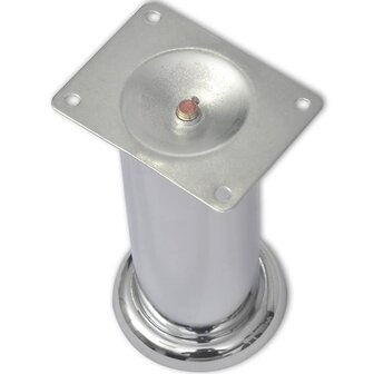 Bankpoten 8 st rond 180 mm chroomkleurig