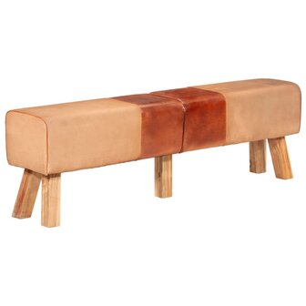 Gymbok 160 cm echt leer en canvas bruin