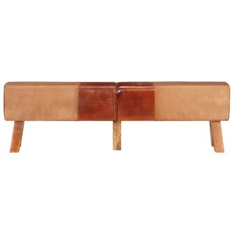 Gymbok 160 cm echt leer en canvas bruin