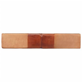 Gymbok 160 cm echt leer en canvas bruin