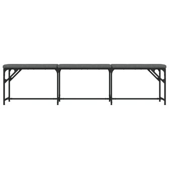 Eetkamerbank 186x32x45 cm staal en stof donkergrijs