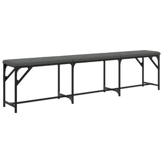 Eetkamerbank 186x32x45 cm staal en stof donkergrijs
