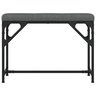 Eetkamerbank 62x32x45 cm staal en stof donkergrijs