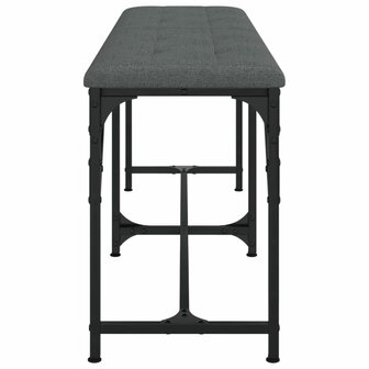 Eetkamerbank 124x32x45 cm staal en stof donkergrijs