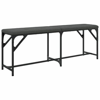 Eetkamerbank 124x32x45 cm staal en stof donkergrijs