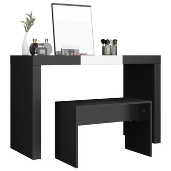 Kaptafelkruk 70x35x45 cm bewerkt hout zwart