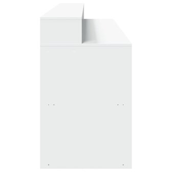 Bureau met LED-verlichting 200x55x91 cm bewerkt hout wit