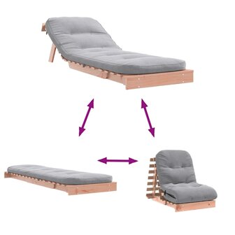 Futon slaapbank met matras 70x206x11 cm massief douglashout