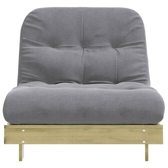 Futon slaapbank met matras 80x206x11 cm ge&iuml;mpregneerd hout