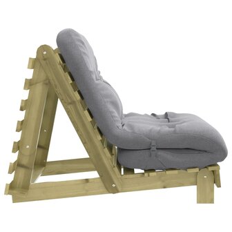 Futon slaapbank met matras 80x206x11 cm ge&iuml;mpregneerd hout
