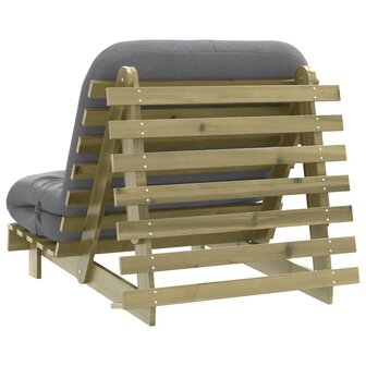 Futon slaapbank met matras 80x206x11 cm ge&iuml;mpregneerd hout
