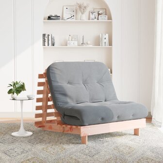 Futon slaapbank met matras 100x206x11 cm massief douglashout