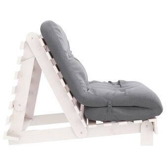 Futon slaapbank met matras 90x206x11 cm massief grenenhout wit