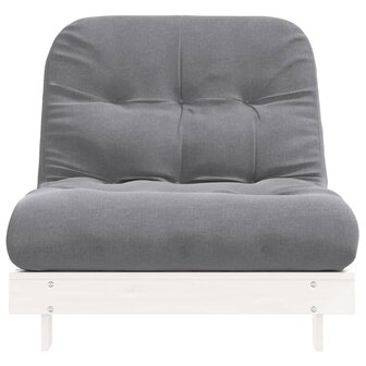 Futon slaapbank met matras 80x206x11 cm massief grenenhout wit