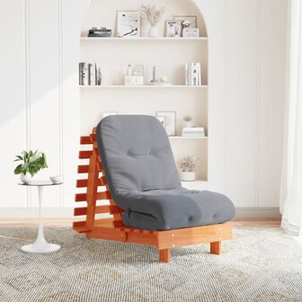 Futon slaapbank met matras 60x206x11 cm grenenhout wasbruin