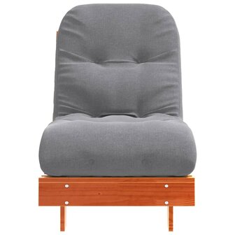 Futon slaapbank met matras 60x206x11 cm grenenhout wasbruin