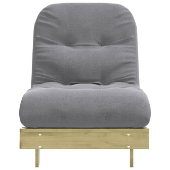 Futon slaapbank met matras 70x206x11 cm ge&iuml;mpregneerd hout