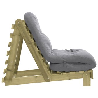 Futon slaapbank met matras 70x206x11 cm ge&iuml;mpregneerd hout