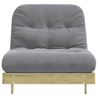Futon slaapbank met matras 90x206x11 cm ge&iuml;mpregneerd hout
