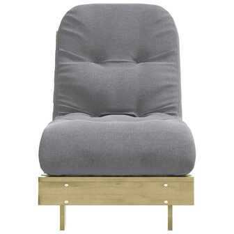 Futon slaapbank met matras 60x206x11 cm ge&iuml;mpregneerd hout
