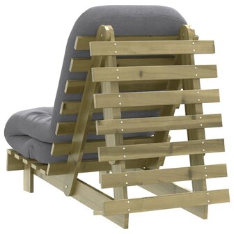 Futon slaapbank met matras 60x206x11 cm ge&iuml;mpregneerd hout