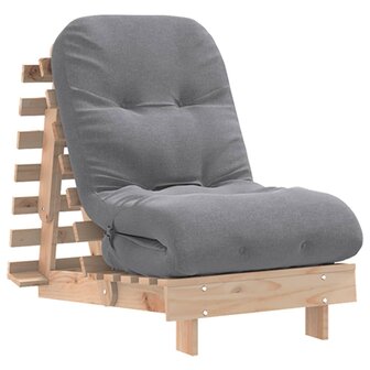Futon slaapbank met matras 60x206x11 cm massief grenenhout