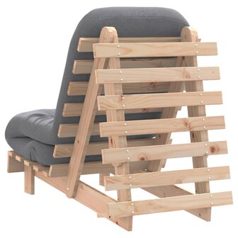 Futon slaapbank met matras 60x206x11 cm massief grenenhout