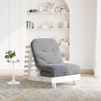 Futon slaapbank met matras 70x206x11 cm massief grenenhout wit