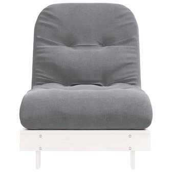 Futon slaapbank met matras 70x206x11 cm massief grenenhout wit