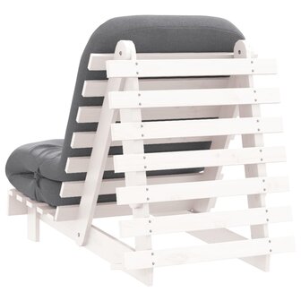 Futon slaapbank met matras 70x206x11 cm massief grenenhout wit