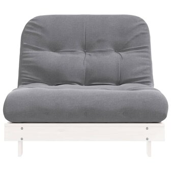 Futon slaapbank met matras 100x206x11 cm massief grenenhout wit