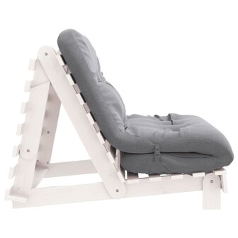 Futon slaapbank met matras 100x206x11 cm massief grenenhout wit
