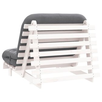 Futon slaapbank met matras 100x206x11 cm massief grenenhout wit