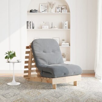 Futon slaapbank met matras 70x206x11 cm massief grenenhout