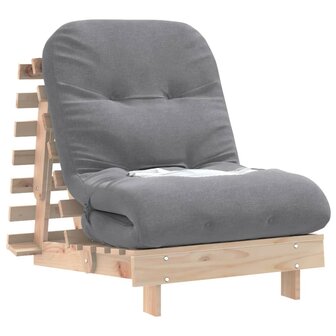 Futon slaapbank met matras 70x206x11 cm massief grenenhout