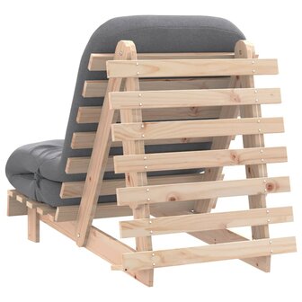 Futon slaapbank met matras 70x206x11 cm massief grenenhout
