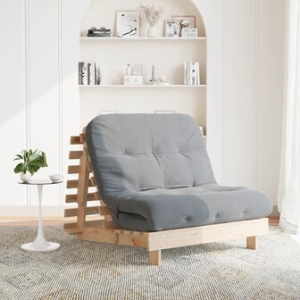 Futon slaapbank met matras 100x206x11 cm massief grenenhout