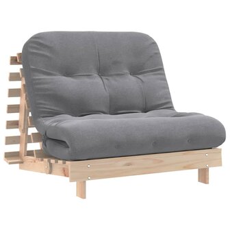 Futon slaapbank met matras 100x206x11 cm massief grenenhout