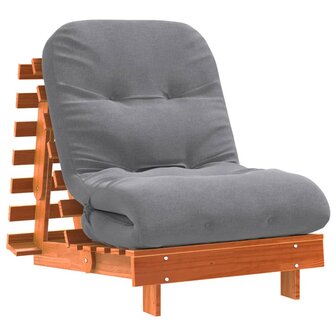 Futon slaapbank met matras 70x206x11 cm grenenhout wasbruin