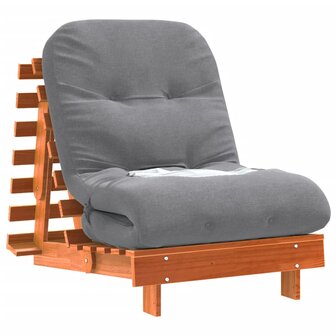 Futon slaapbank met matras 70x206x11 cm grenenhout wasbruin