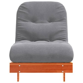 Futon slaapbank met matras 70x206x11 cm grenenhout wasbruin