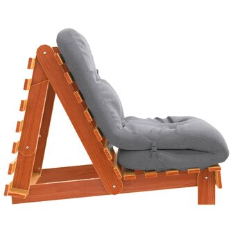 Futon slaapbank met matras 70x206x11 cm grenenhout wasbruin