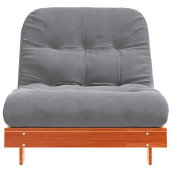 Futon slaapbank met matras 80x206x11 cm grenenhout wasbruin