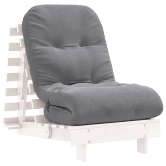 Futon slaapbank met matras 60x206x11 cm massief grenenhout wit